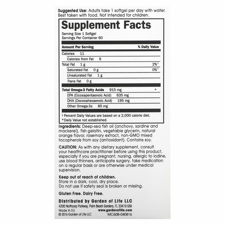 Minami Nutrition, Supercritical Cardio, рыбий жир с омега-3, апельсиновый вкус, 915 мг, 60 капсул