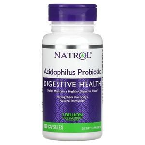 Natrol, пробиотик с ацидофильными бактериями, 1 млрд, 100 капсул