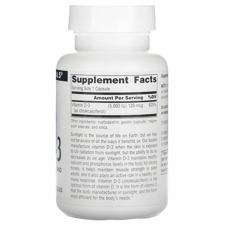 Source Naturals, витамин D3, 5000 МЕ, 120 капсул