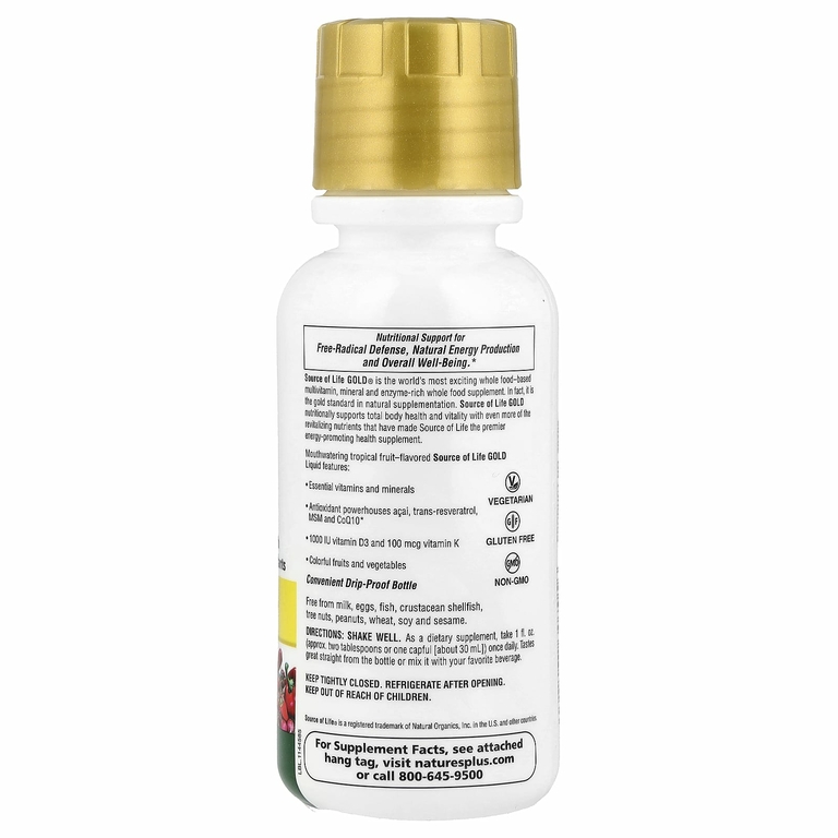 NaturesPlus, Source of Life, Gold® Liquid, тропические фрукты, 240 мл (8 жидк. Унций)