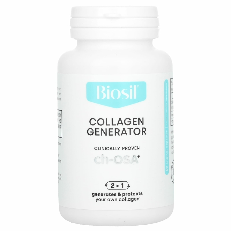 Biosil, Collagen Generator, средство для стимулирования производства коллагена, 60 оригинальных капсул