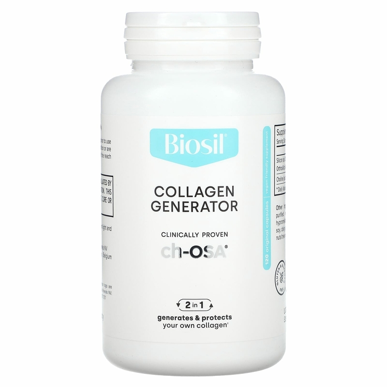 Biosil, Collagen Generator, средство для стимулирования производства коллагена, 120 оригинальных капсул