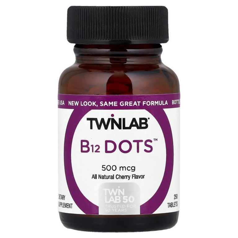 Twinlab, витамин B12, вкус вишня, 500 мкг, 250 таблеток (Товар снят с продажи)