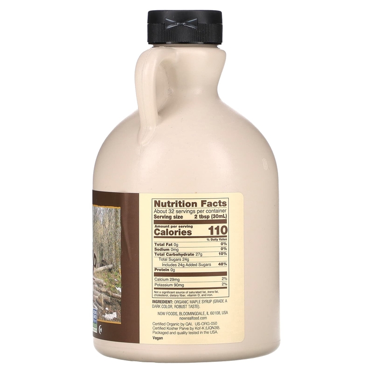 NOW Foods, Real Food, органический кленовый сироп, класс A, темного цвета, 946 мл