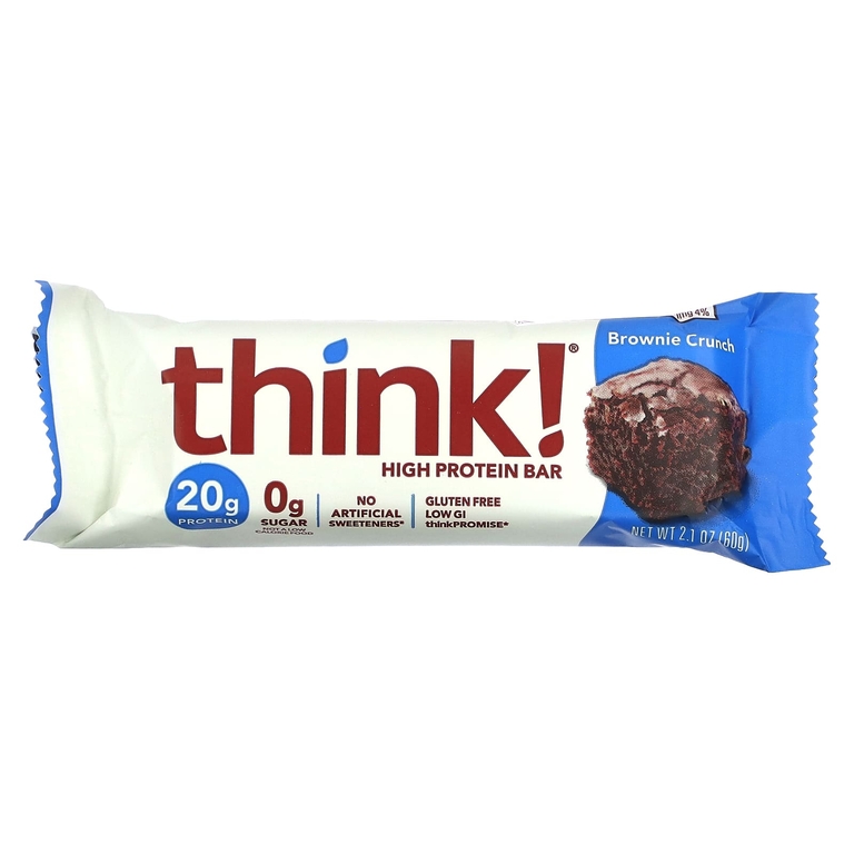 Think !, Батончики с высоким содержанием белка, хрустящий брауни, 10 батончиков, 60 г (2,1 унции) каждый