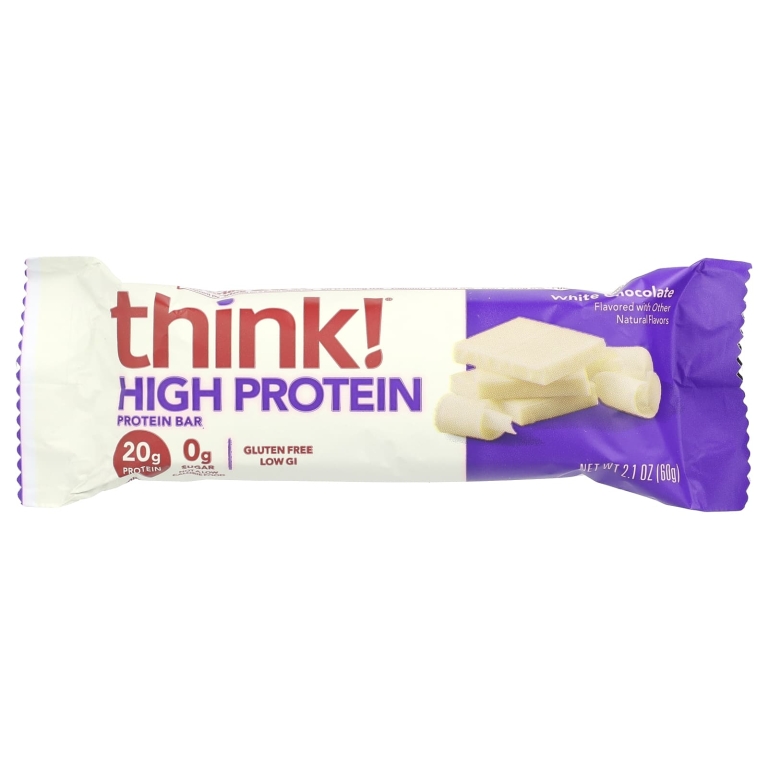 think!, Высокопротеиновые батончики, белый шоколад, 10 батончиков по 60 г (2,1 унции)