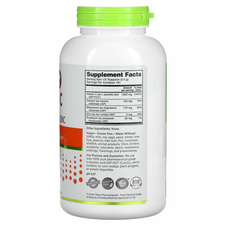 NutriBiotic, Immunity, Hypo-Aller C, витамин C с кальцием, магнием, калием и цинком, кристаллический порошок, 454 г (16 унций)