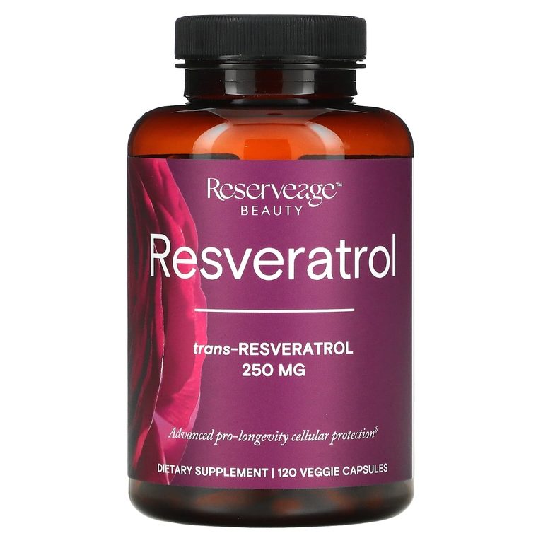 Reserveage Beauty, ресвератрол, транс-ресвератрол, 250 мг, 120 растительных капсул