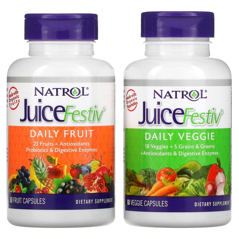 Natrol, JuiceFestiv, 2 флакона по 60 капсул