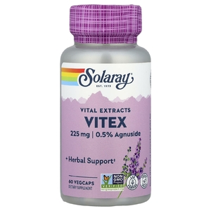 Solaray, Vital Extracts, витекс, 60 растительных капсул