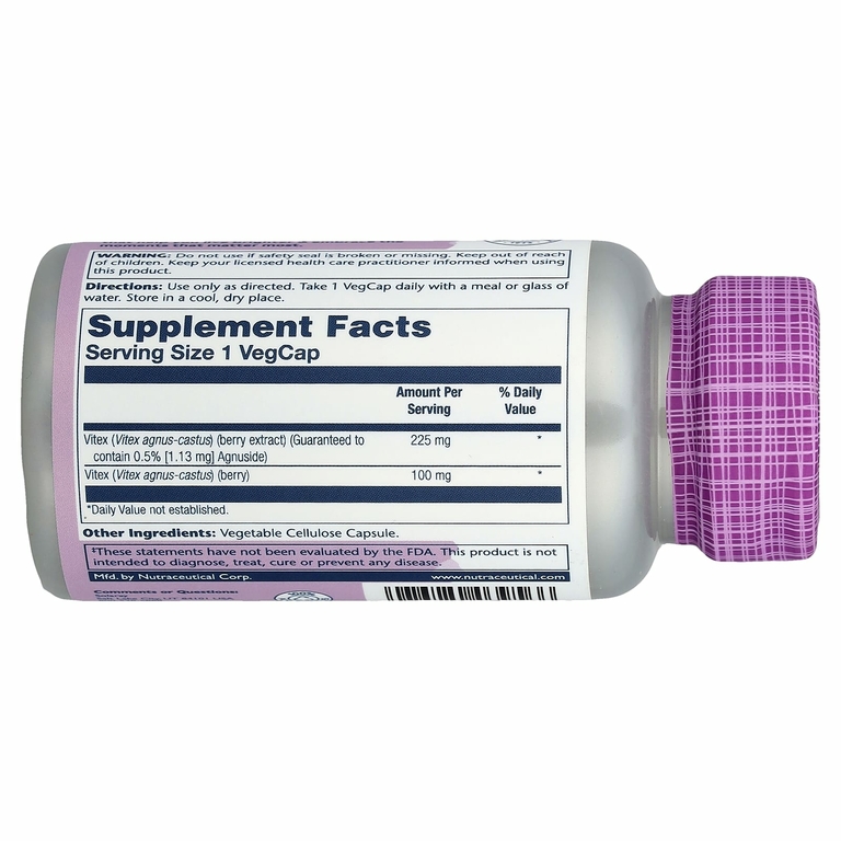 Solaray, Vital Extracts, витекс, 60 растительных капсул
