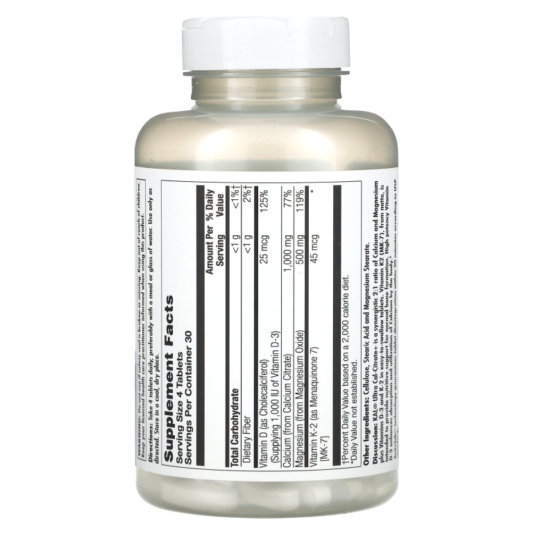 KAL, Ultra Cal-Citrate+, 120 таблеток