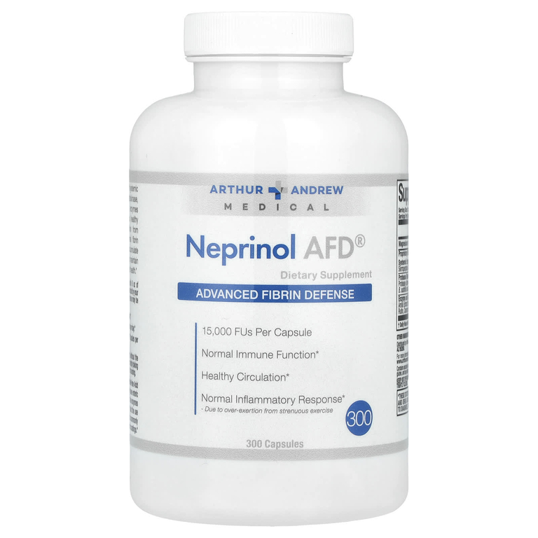 Arthur Andrew Medical, Neprinol AFD®, усовершенствованное средство для защиты организма от вредного воздействия фибрина, 300 капсул