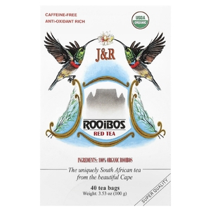 J&R Port Trading, красный чай ройбуш, без кофеина, 40 чайных пакетиков, 100 г (3,53 унции)