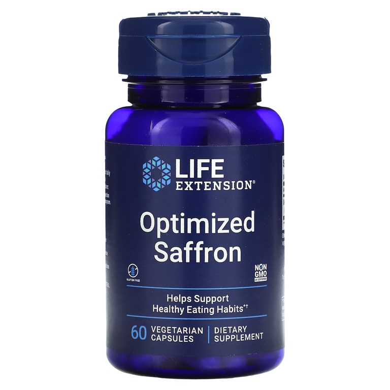 Life Extension, оптимизированный шафран, 60 вегетарианских капсул