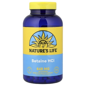 Nature's Life, Бетаин гидрохлорид, 648 мг, 250 капсул