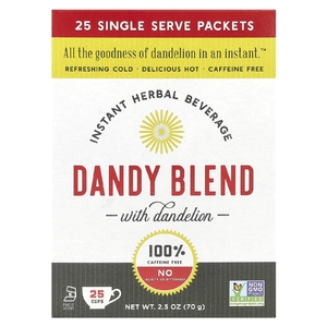 Dandy Blend, Быстрорастворимый травяной напиток с одуванчиком, без кофеина, 25 одноразовых пакетиков