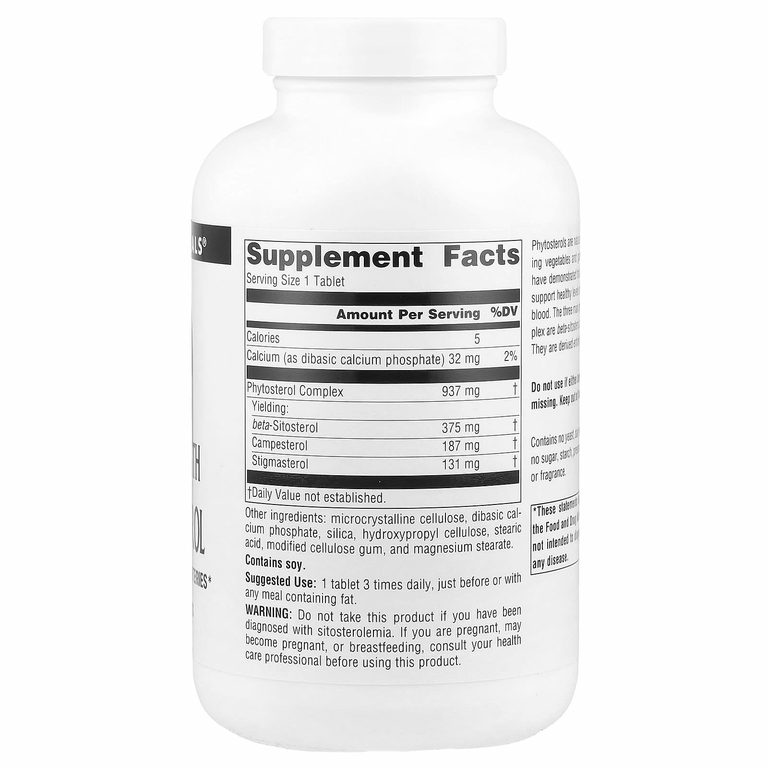 Source Naturals, бета-ситостерол усиленного действия, 375 мг, 120 таблеток