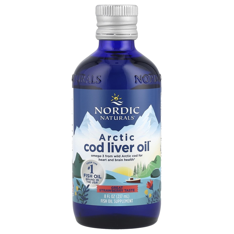 Nordic Naturals, Масло печени арктической трески со вкусом клубники, 237 мл (8 жидких унций)