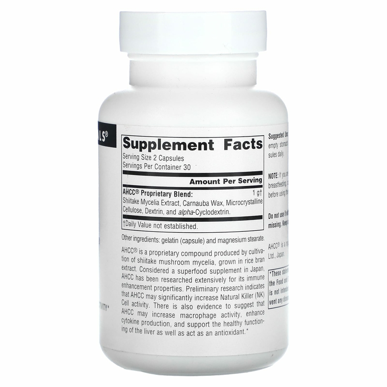 Source Naturals, AHCC, 500 мг, 60 капсул