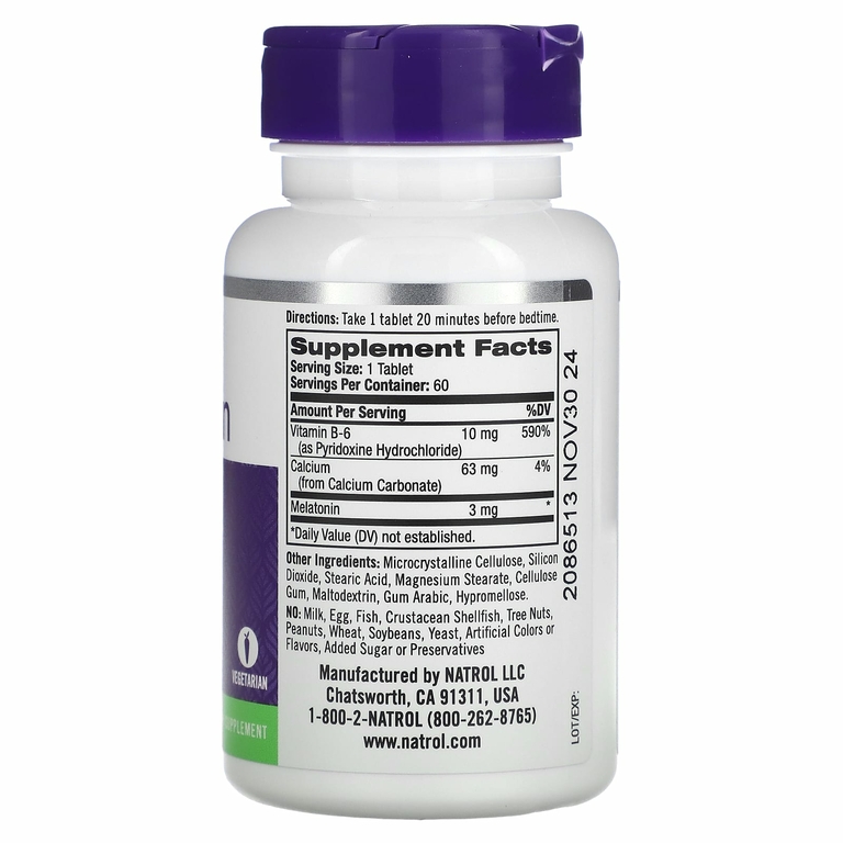 Natrol, Melatonin (Мелатонин), 3 мг, 60 таблеток