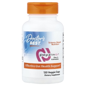 Doctor's Best, комплекс с цинк-L-карнозином PepZin GI®, 120 растительных капсул