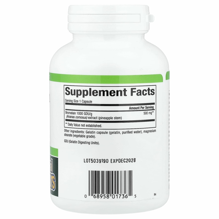 Natural Factors, Бромелаин, 500 мг, 180 капсул
