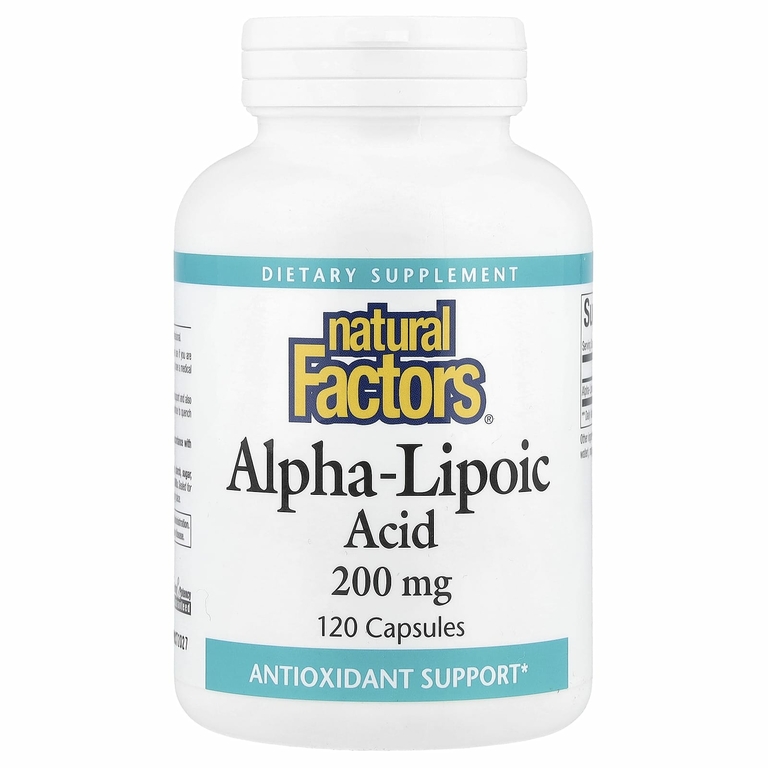 Natural Factors, Альфа-липоевая кислота, 200 мг, 120 капсул