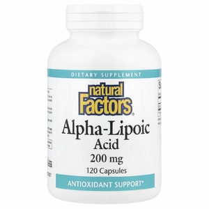 Natural Factors, Альфа-липоевая кислота, 200 мг, 120 капсул