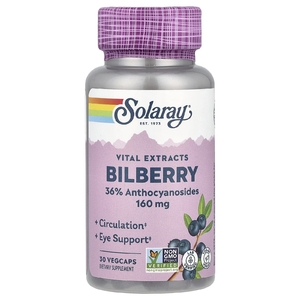 Solaray, важные экстракты, черника, 160 мг, 30 капсул VegCaps