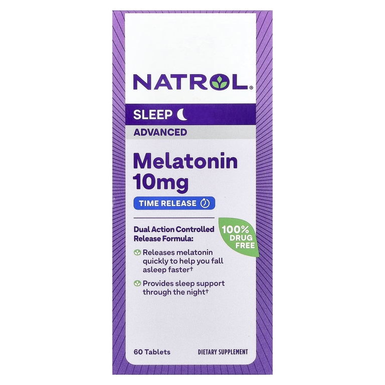 Natrol, Sleep Advanced, мелатонин, замедленное высвобождение, 10 мг, 60 таблеток