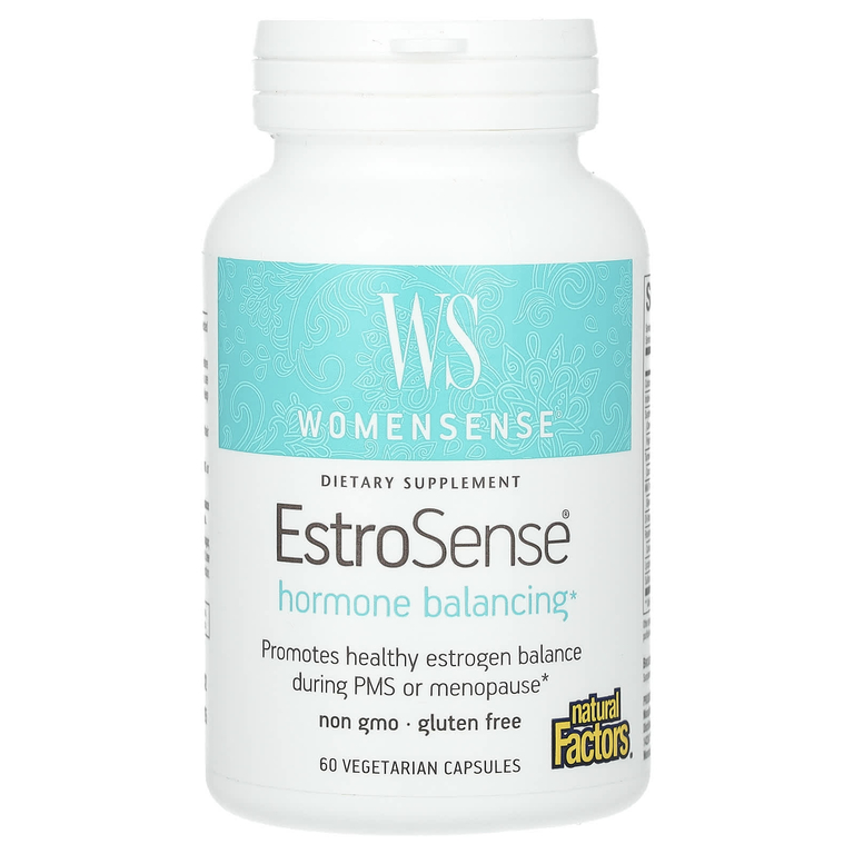 Natural Factors, WomenSense, EstroSense, гормональный баланс, 60 вегетарианских капсул