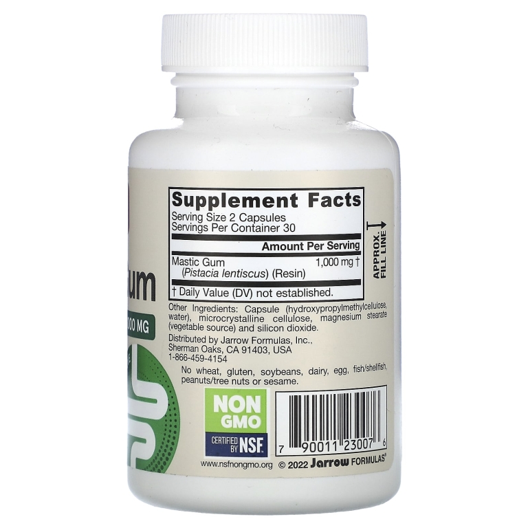 Jarrow Formulas, мастиковая смола, 1000 мг, 60 растительных капсул (500 мг в 1 капсуле)