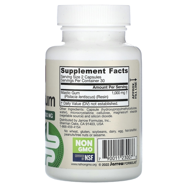 Jarrow Formulas, мастиковая смола, 1000 мг, 60 растительных капсул (500 мг в 1 капсуле)