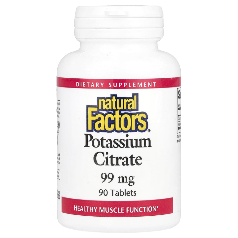 Natural Factors, цитрат калия, 99 мг, 90 таблеток
