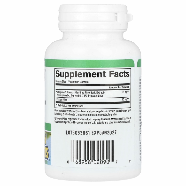 Natural Factors, Pycnogenol, 25 мг, 60 вегетарианских капсул