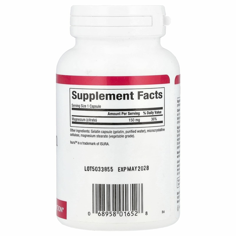 Natural Factors, цитрат магния, 150 мг, 90 капсул