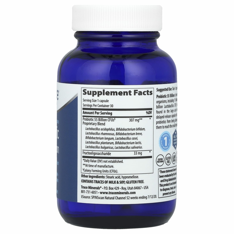 Trace Minerals ®, пробиотик, 55 млрд КОЕ, 30 капсул