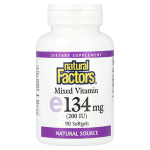 Natural Factors, смесь витаминов, витамин E, 200 МЕ, 90 мягких таблеток
