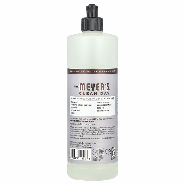Mrs. Meyers Clean Day, средство для мытья посуды, лаванда, 473 мл (16 жидк. унций)