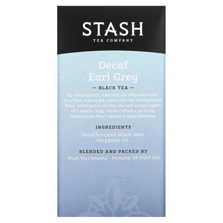 Stash Tea, черный чай, с бергамотом, без кофеина, 18 чайных пакетиков, 33 г (1,1 унции)