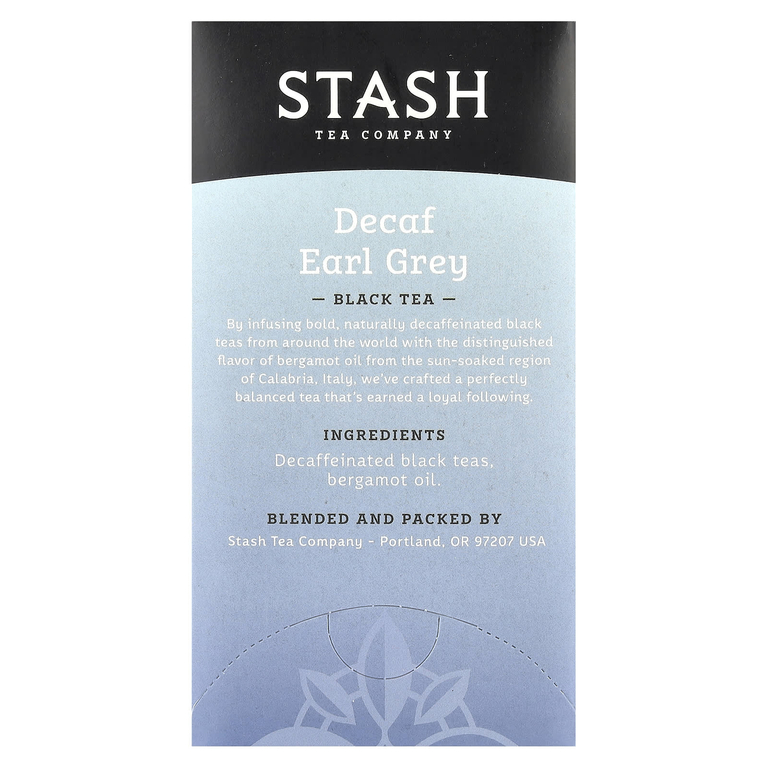Stash Tea, черный чай, с бергамотом, без кофеина, 18 чайных пакетиков, 33 г (1,1 унции)