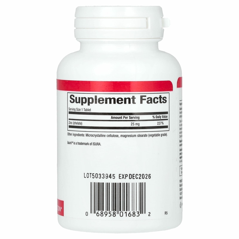 Natural Factors, хелат цинка, 25 мг, 90 таблеток