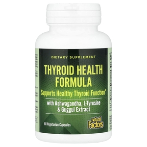 Natural Factors, формула для здоровья щитовидной железы, 60 вегетарианских капсул