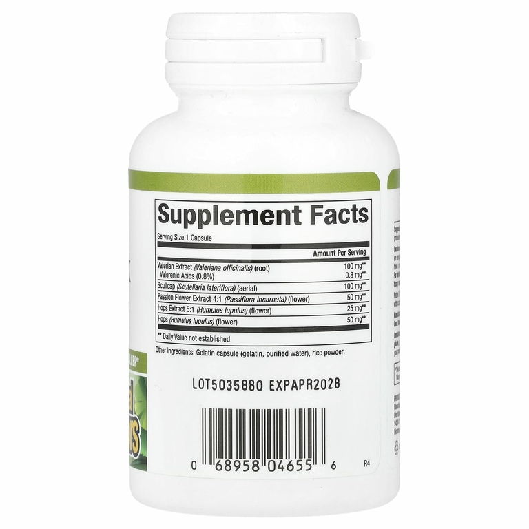 Natural Factors, Формула для расслабляющего сна с валерианой и хмелем, 90 капсул