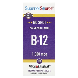 Superior Source, Цианокобаламин B12, 1000 мкг, 100 быстрорастворимых таблеток MicroLingual®