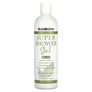 NutriBiotic, Супер гель для душа, без мыла, ванильный чай, 355 мл (12 жидк. унц.)