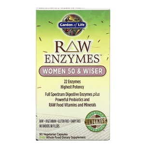 Garden of Life, RAW Enzymes, ферменты для женщин от50 лет, 90 вегетарианских капсул