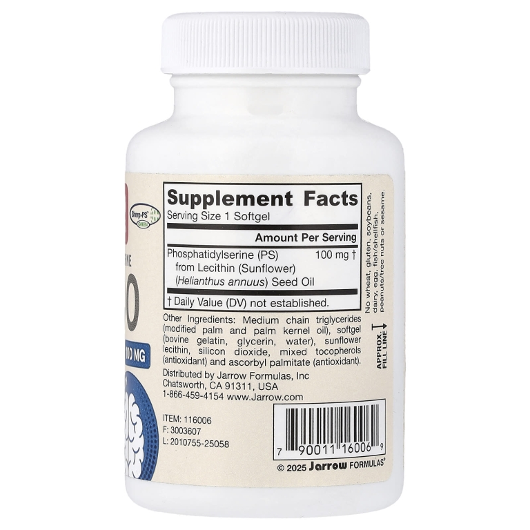 Jarrow Formulas, фосфатидилсерин, 100 мг, 60 капсул