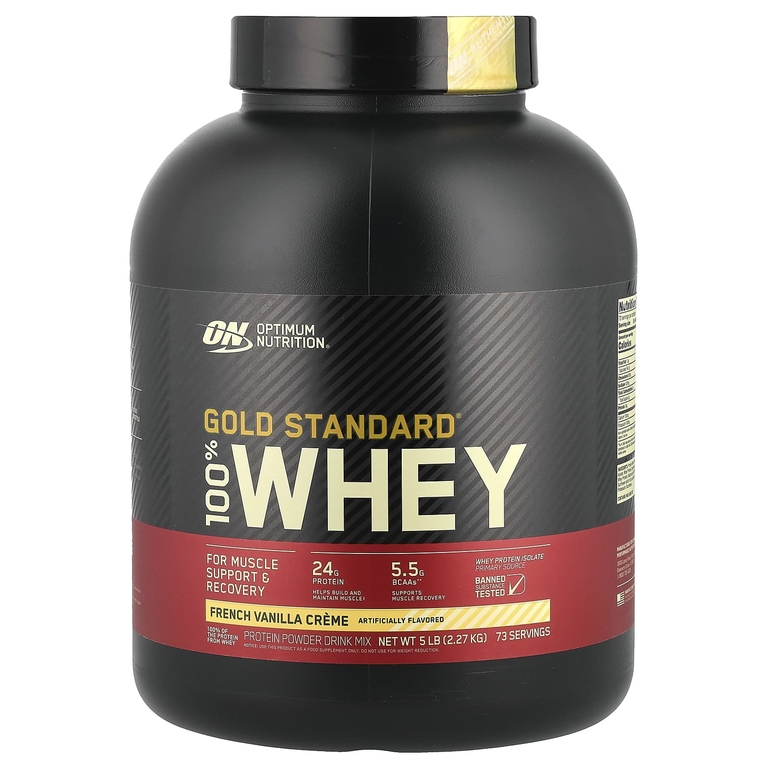 Optimum Nutrition, Gold Standard 100% Whey, сывороточный протеин, французский ванильный крем, 2,27 кг (5 фунтов)
